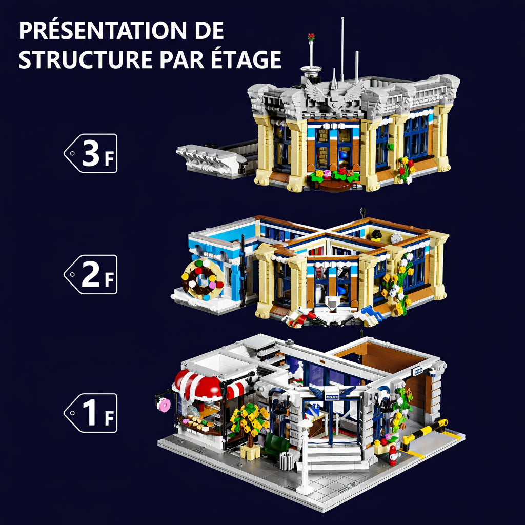 Hôtel de Police — Set de construction 3 étages 3000+ pièces