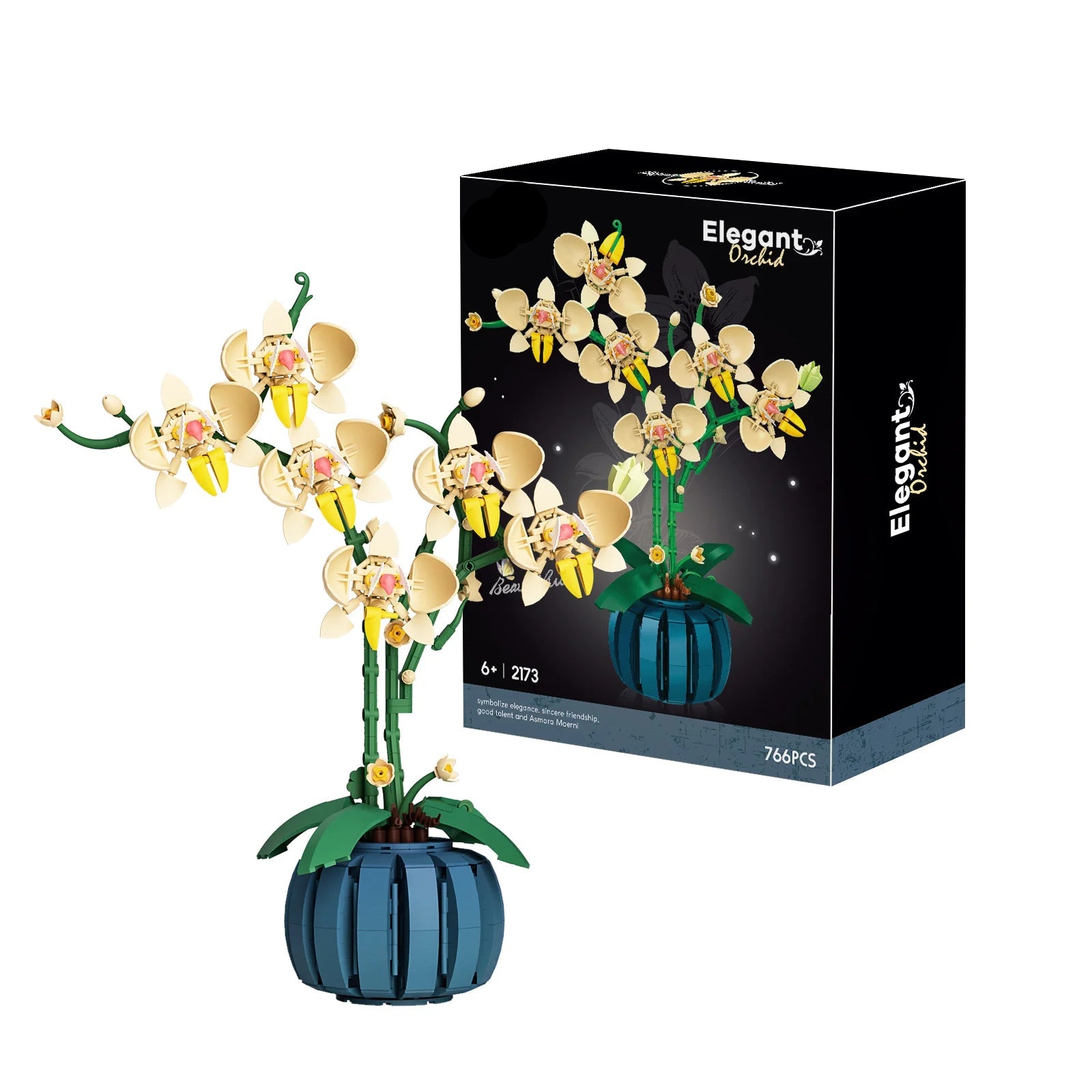 Bouquet de d'Orchidées — Pot de fleurs à construire +600 pièces