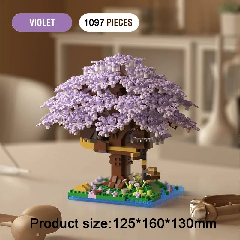 Maison/arbre cerisier Sakura en Briques — Set de construction | 1100 à 2200 pièces